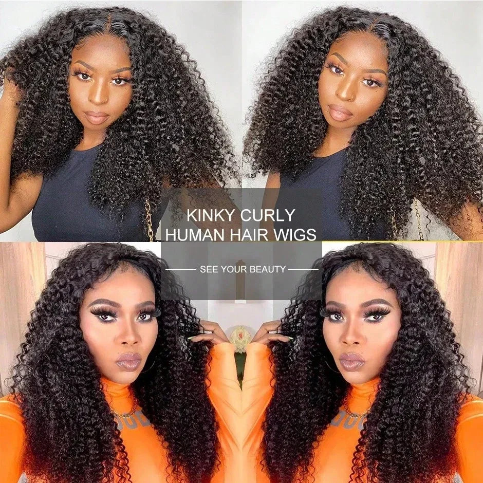 200 Density 3-In-1 Jerry Curly Half Wig Human Hair eamless Flip Over Half Wig Human Hair Glueless Wear And Go Drawstring HeadbW