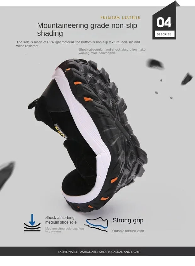 Men’s Slip-On Hiking Shoes Lightweight Waterproof Non-Slip Outdoor Sneakers
