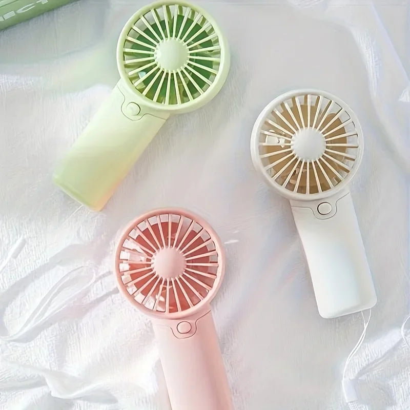 Cute Mini Fan Portable Handheld Fan Lightweight Handy Fan Pocket Size Low Noise Small Electric Fan Student Gift Outdoor Fan