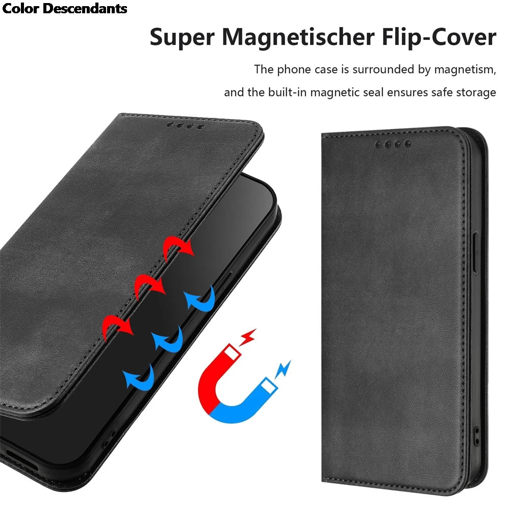 Vintage Leather Case For Xiaomi Poco M7 Pro 5g X7 F7 X3 NFC X5 X6 F5 F6 Pro F7 F8 Ultra Card Holder Flip Wallet Book Cover Funda