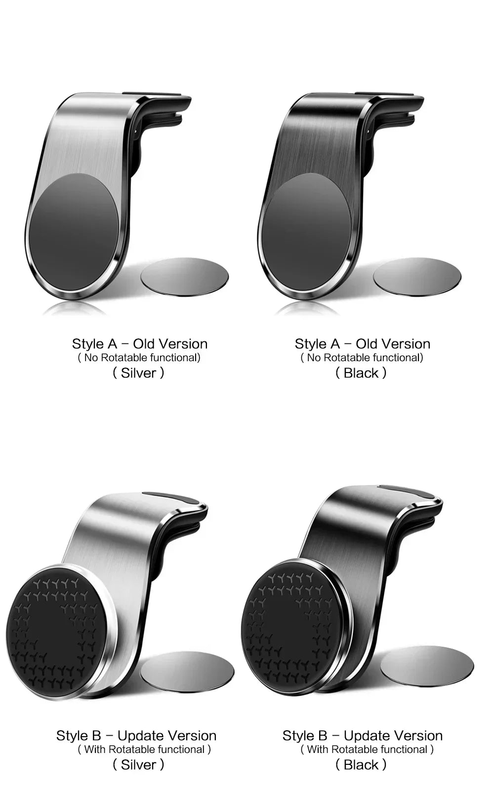 Magnetic Car Phone Mount - Strong L-Type Navigation Stand, 360° Rotation, Universal Fit for All Models, Holder for Smartphones