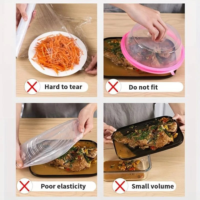 Reusable Elastic Food Covers – Stretchable Bowl and Plate Lids (Set of 6)”