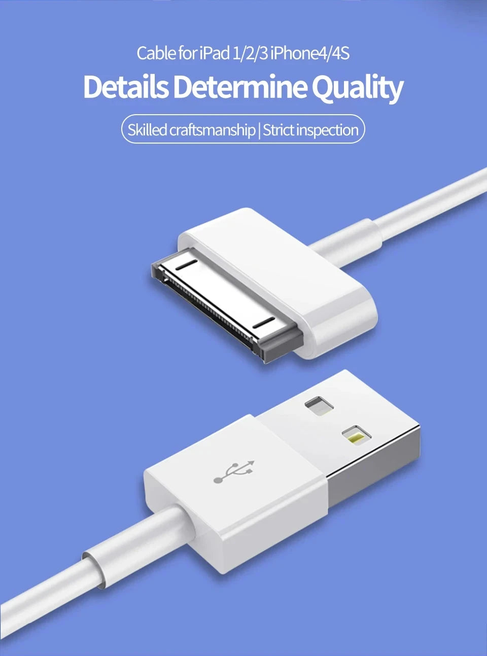 30 Pin USB Cable Charge Fast Charging for iPhone 4S 4 3GS 3G iPad 1 2 3 iPod Nano itouch 30 Pin Charger Adapter Data Sync Cord