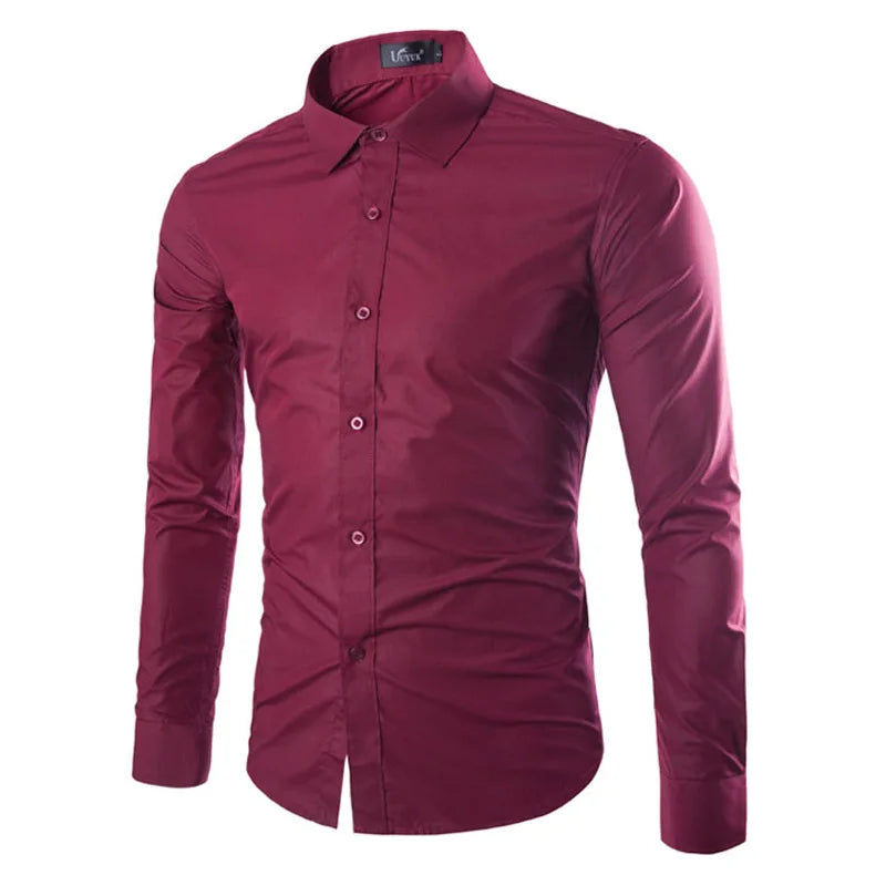 Colors Solid Color Men's Fashionable Candy Color Shirt Men's Casual Long Sleeve Shirt for Men