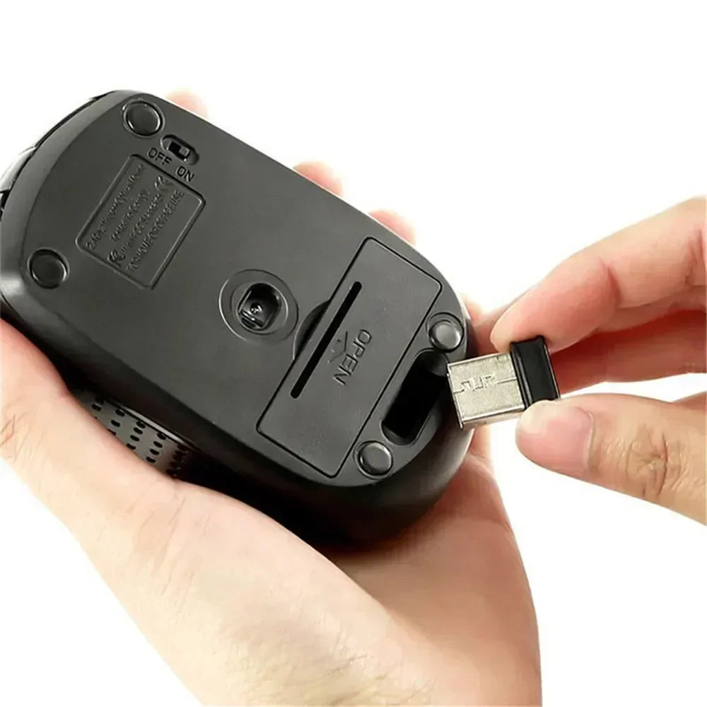 Portable 2.4G Wireless Mouse Ergonomics Mouse Mobile Optical Office Mouse for Notebook Laptop MacBook Adjustable 1600DPI Levels