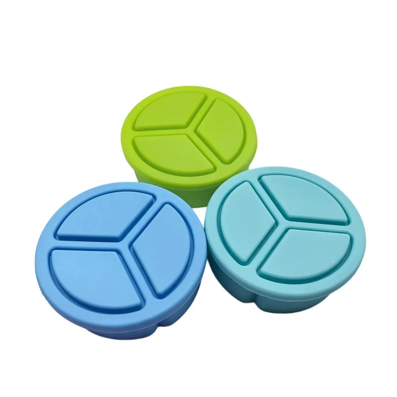Silicone Divided Plate – Round Non-Slip Food Tray for Kids & Adults”