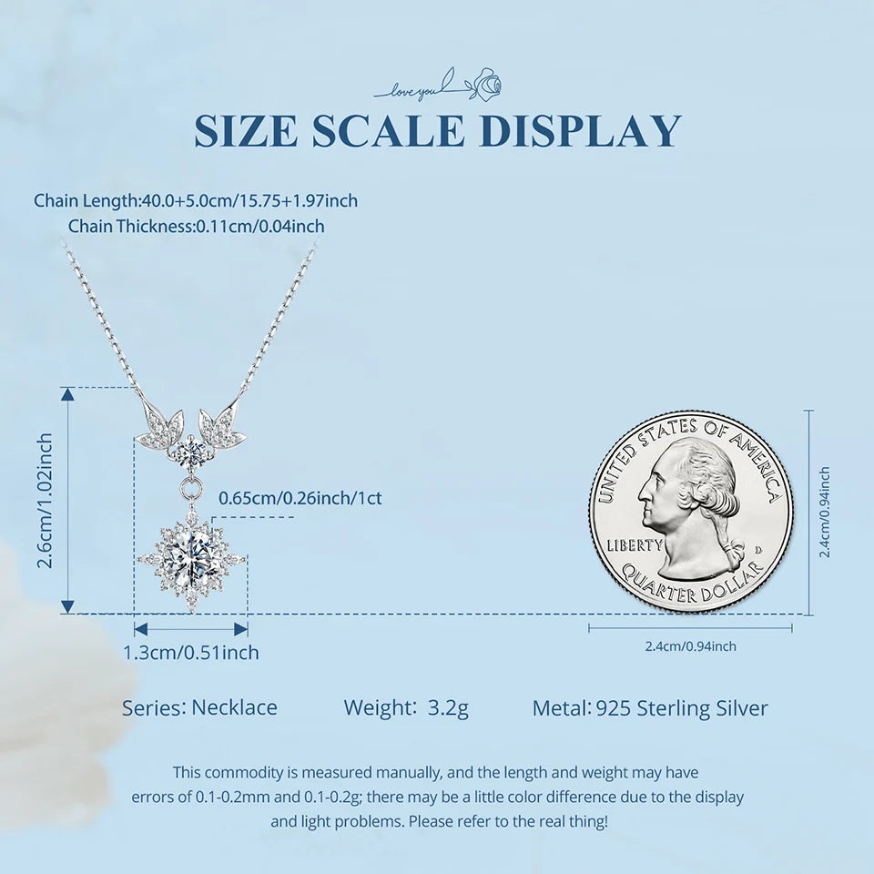 Necklace Vintage Engraved 925 Sterling Silver Round Cut Diamond for Women Twinkling Engagement Gift