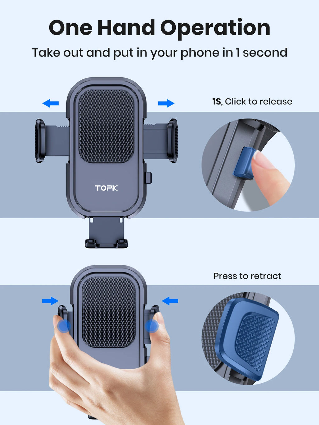 Universal Car Phone Holder Mount - Strong Suction Dashboard Stand for Smartphone Black Compact Size Eye-Catching Accessory