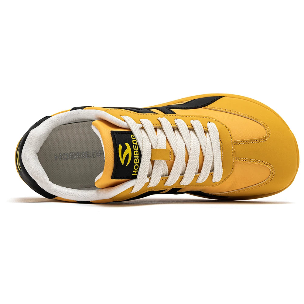 HOBIBEAR Barefoot Shoes Unisex Wide Width Artificial Leather Sneakers Classic Retro Minimalist Walking Shoes
