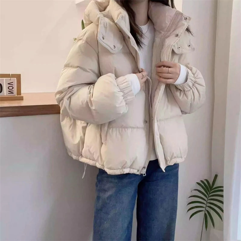 Women’s Winter Puffer Jacket – Warm Hooded Zip-Up Parka Coat
