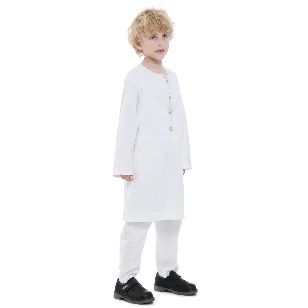 Boys Islamic Thobe – Kids Long Sleeve Traditional Robe