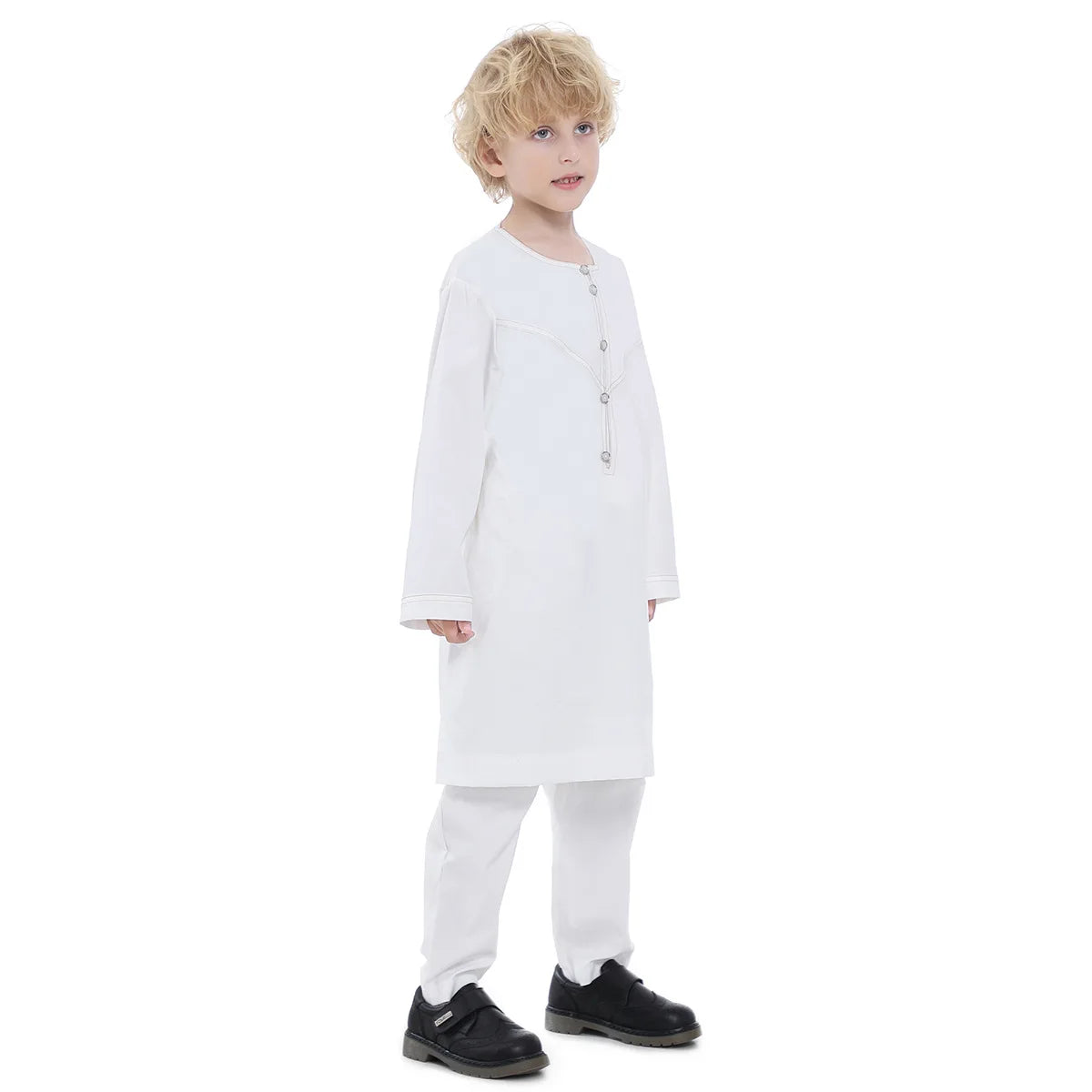 Boys Islamic Thobe – Kids Long Sleeve Traditional Robe