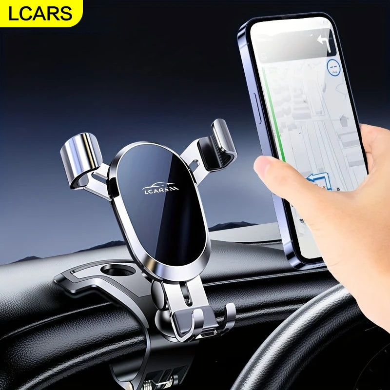 Multifunctional Car Mount Phone Holder - Silver Dashboard Stand for Mobile Navigation Anti-Shake Support Universal Desktop Bracket