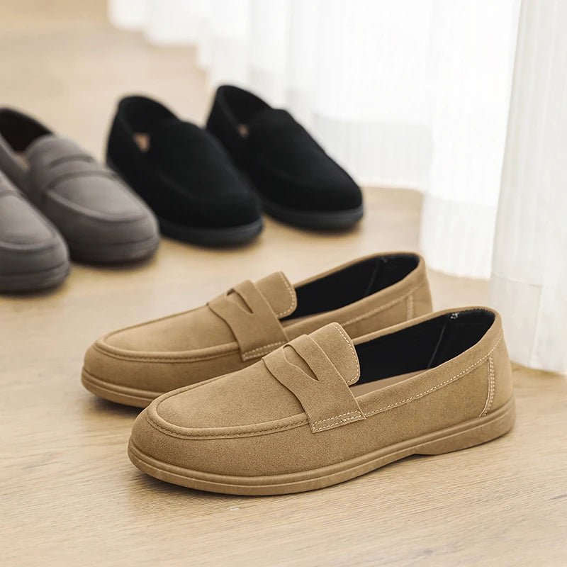 Hot Sale Men's Slip On Loafers Preppy Lightweight Breathable Comfort Outdoor Flats Non Slip Soft Sole Casual Daily Walking Shoes