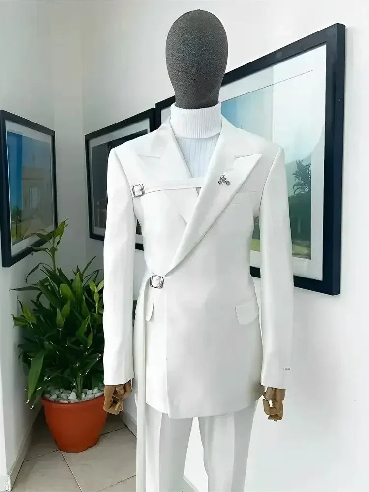 Men’s Formal 3-Piece White Suit Set