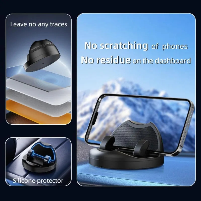 Ergonomic Car Mount with 360° Rotation - Easy One-Handed Operation for Your Smartphone