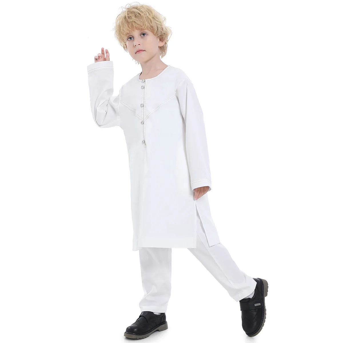 Boys Islamic Thobe – Kids Long Sleeve Traditional Robe