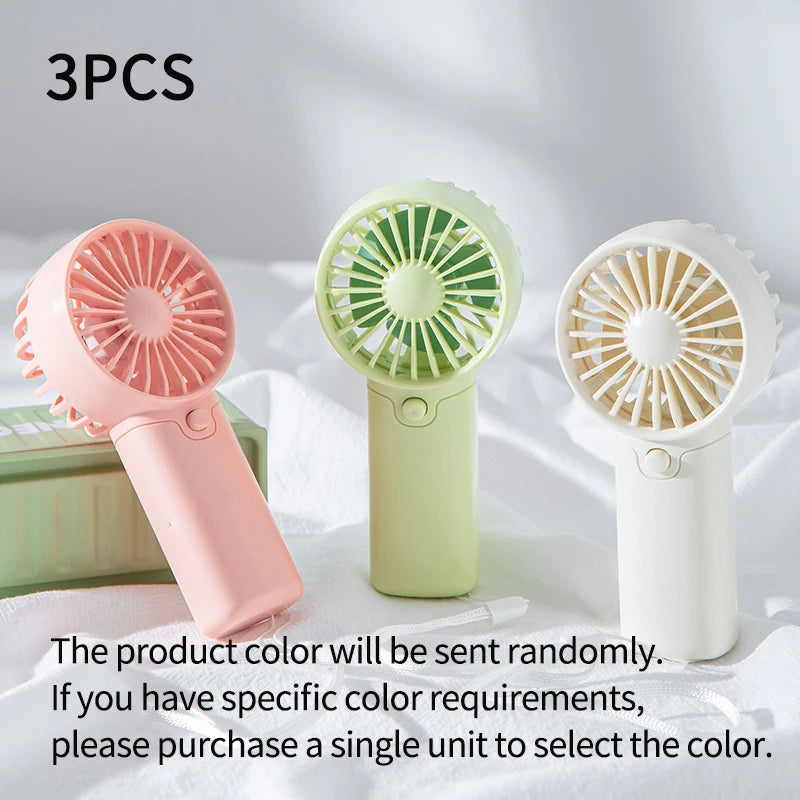 Cute Mini Fan Portable Handheld Fan Lightweight Handy Fan Pocket Size Low Noise Small Electric Fan Student Gift Outdoor Fan