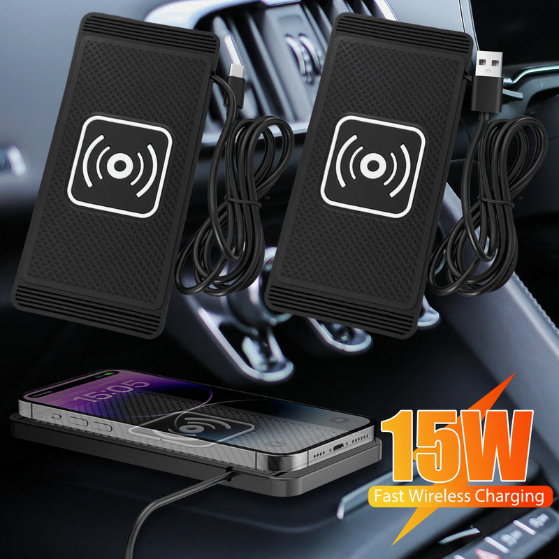 Wireless Car Charger Charging Pad 15w Non Slip Qi Fast Charger for Car Wireless Phone Charger for Android for IPhone 11/12/13/14