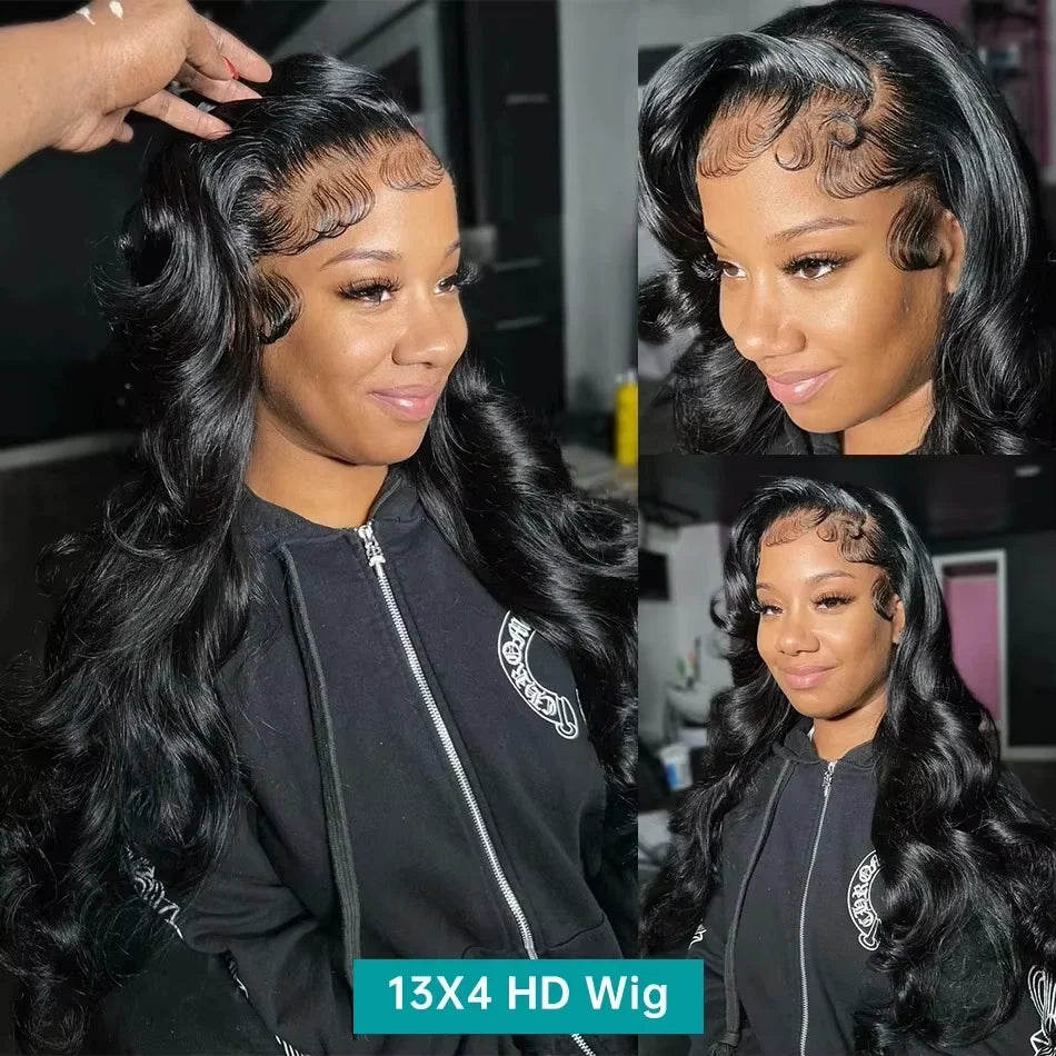 40 30 Inch 13x4 Body Wave Lace Front Human Hair Wigs For Black Women Pre Plucked Loose Wave 13x6 HD Lace Frontal Wig 180% 1