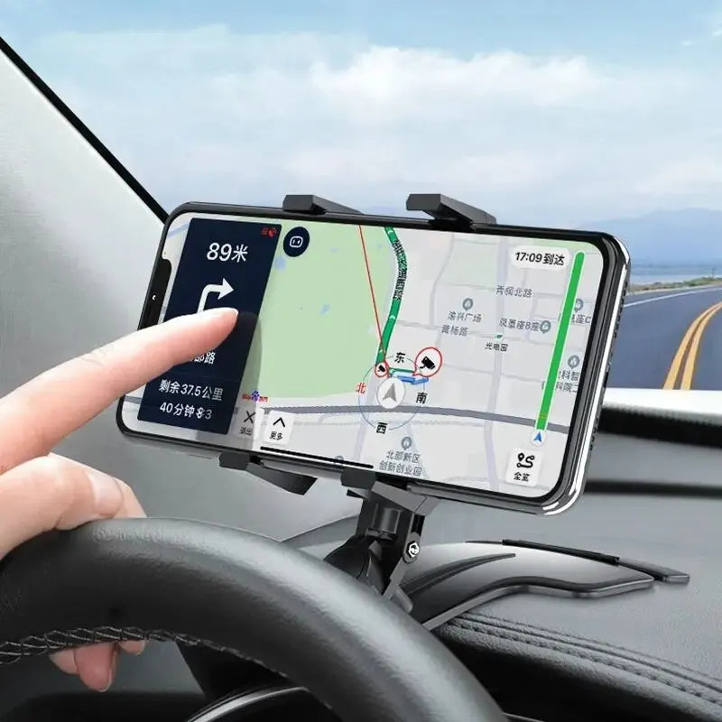 Car Phone Holder Mount for Dashboard, 1200° Rotating Cell Phone Holder for Car, Universal Big Clamp Car Phone Mount Compatible W