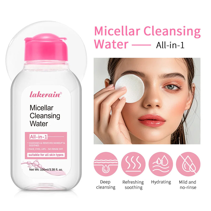 Micellar Cleansing Water Makeup Remover for Face and Eyes