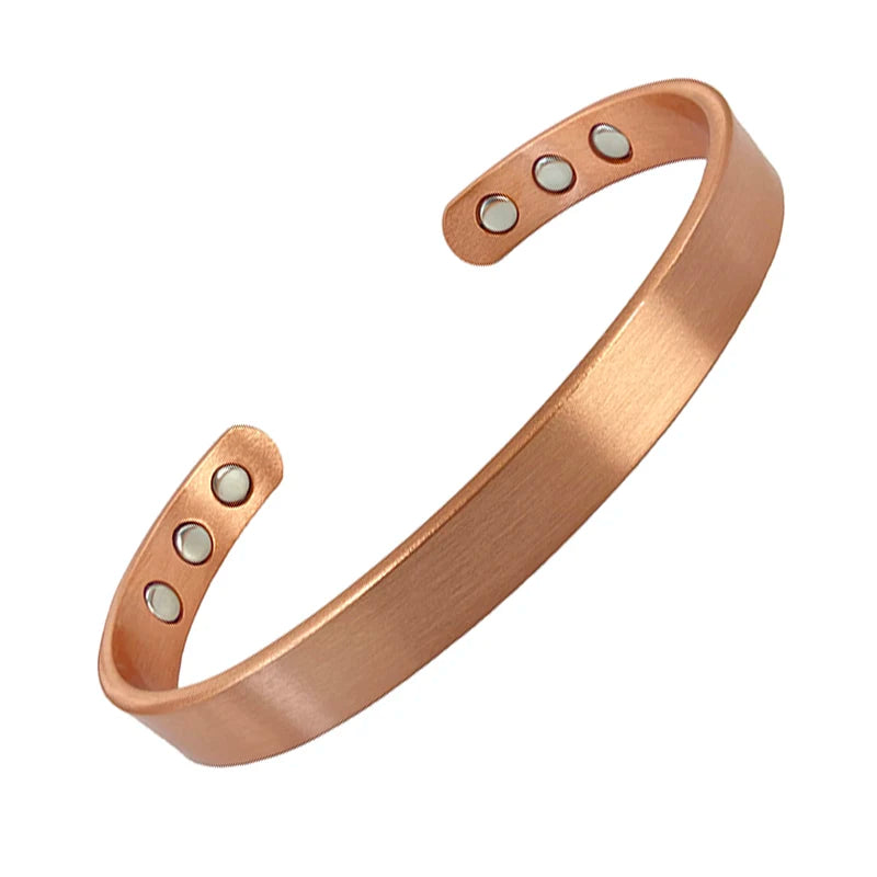 Fashion Pure Copper Magnetic Bracelet for Women Men Cuff Adjustable Size Bangles Arthritis Health Solid Copper Jewelry