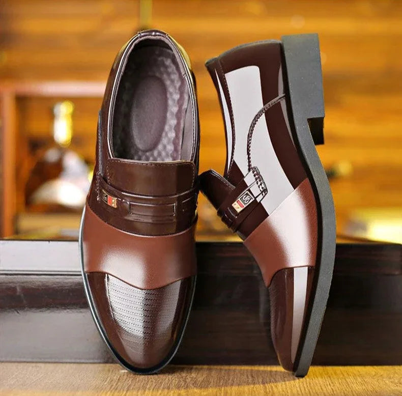 New men's formal leather Shoes Casual business non slip footwear Fashion minimalist work shoes Comfortable male flat Zapatillas