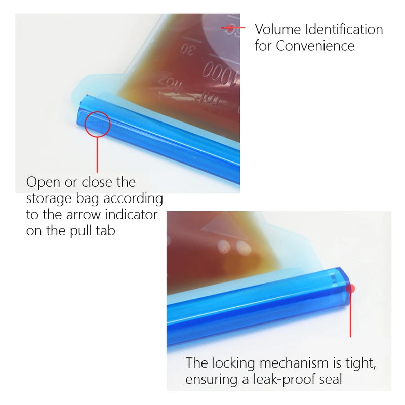 Reusable Silicone Food Storage Bags – 1000ml Leakproof Freezer & Lunch Bags (Set of 4)”