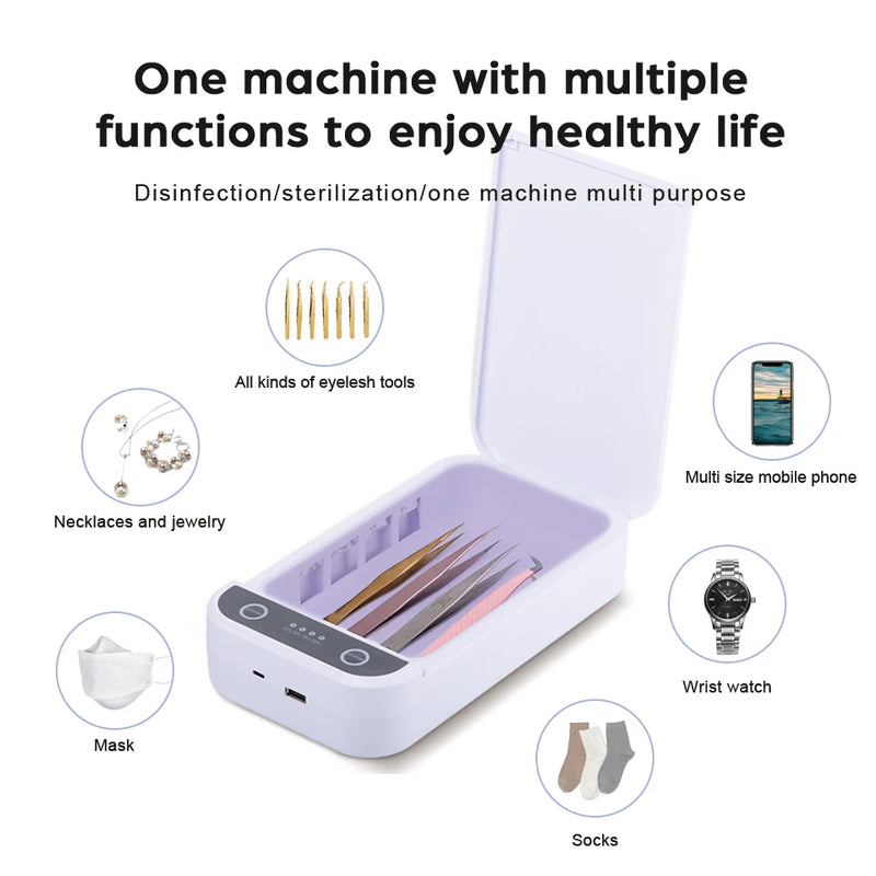 Portable UV Light Sanitizer Box | Multi-Purpose UVC Disinfection Case for Home and Travel