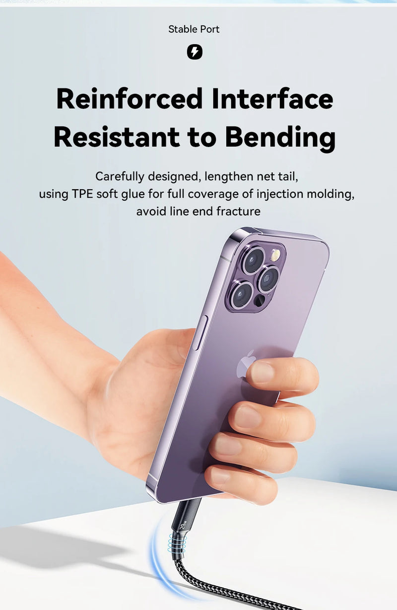 Fast 29W USB-C to USB-C Charging Cable with durable braided design. Supports high-speed data transfer and safe charging for phones, tablets, and more.