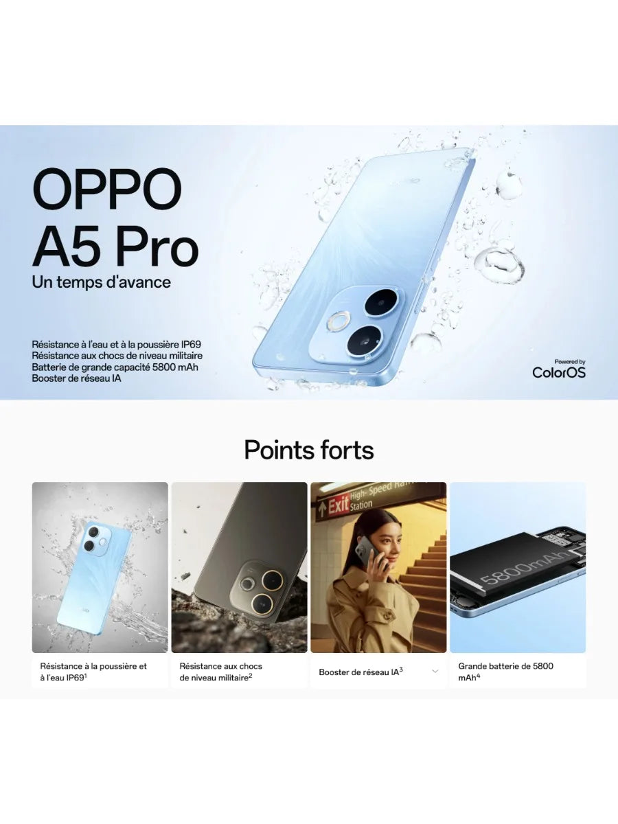 OPPO A5 Pro 2026 Global Version Smartphone: 6.67-inch Display, 5800mAh Battery, 50MP Dual Camera, Dual SIM, 8GB+256GB