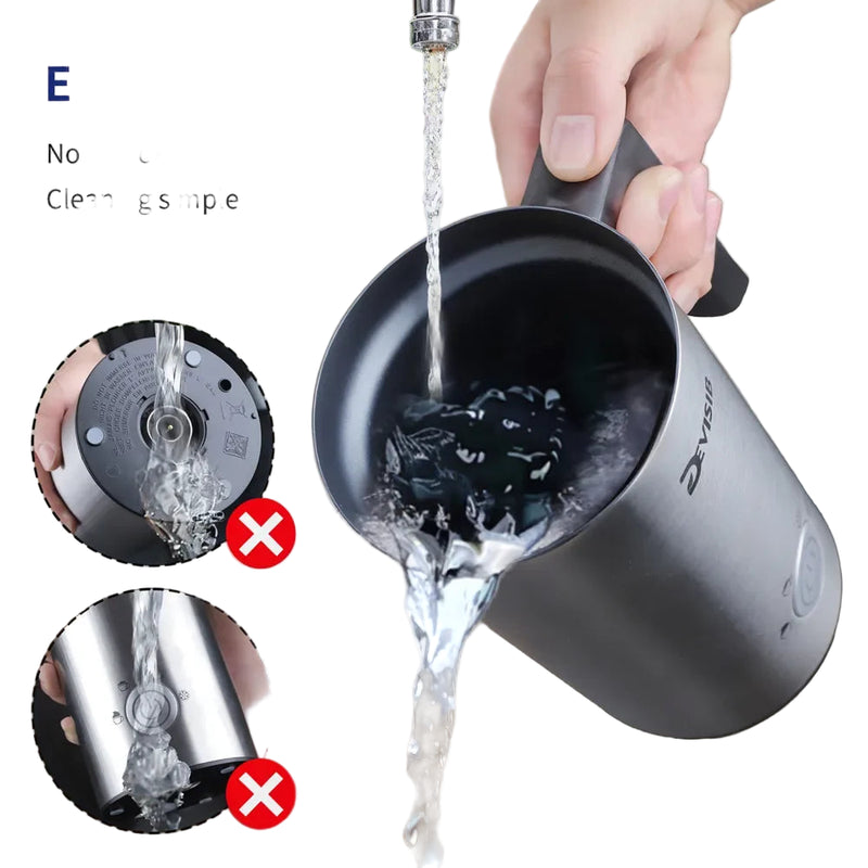 Electric Milk Frother & Steamer – Hot & Cold Foam Maker for Coffee, Latte & Cappuccino, 4-in-1 Stainless Steel Frother”