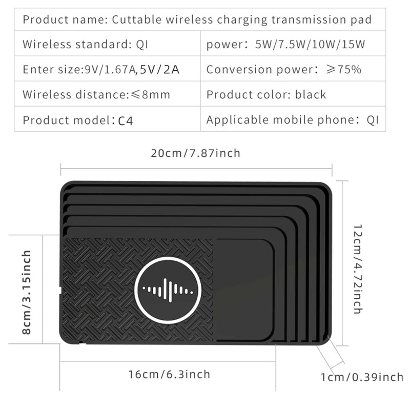 Customizable design for car wireless charger, mobile phone wireless fast charging board, multi device charging station, 15W anti