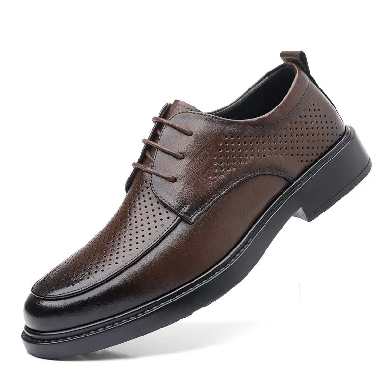 Spring/Summer Men 37-45 Men's Flat/6CM Heightening Elevator Shoes Business Formal Leather Shoes Man British Casual Wedding Suit