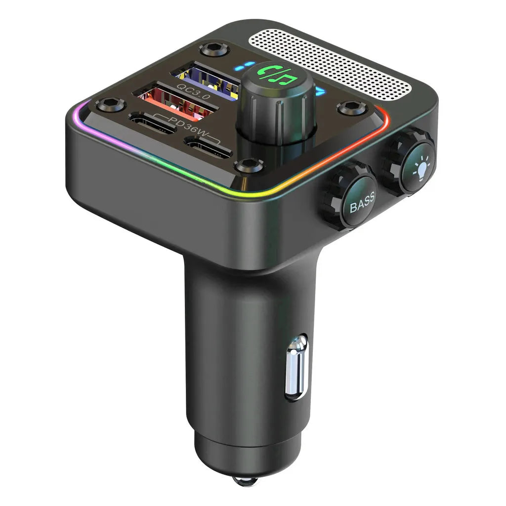 HM13X Car Bluetooth MP3 Player Dual PD 36W Fast Charge Lossless HIFI Music Car FM Transmitter Cigarette Lighter Charger Adapter