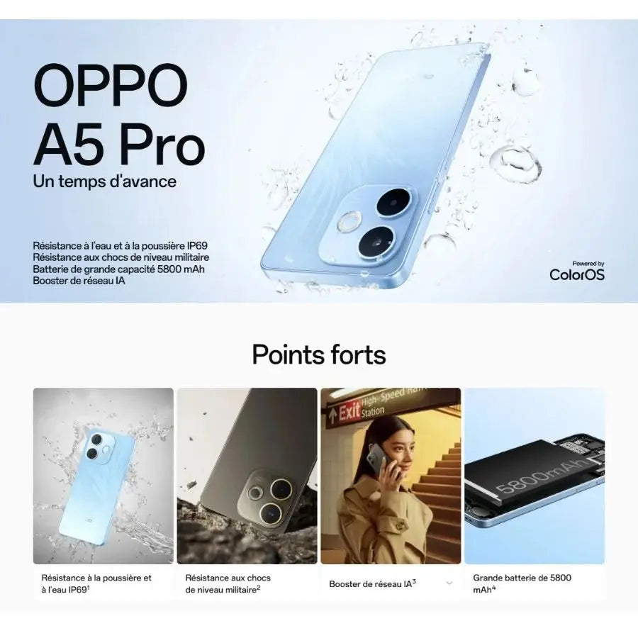 OPPO A5 Pro 2026 Global Version Smartphone: 6.67-inch Display, 5800mAh Battery, 50MP Dual Camera, Dual SIM, 8GB+256GB
