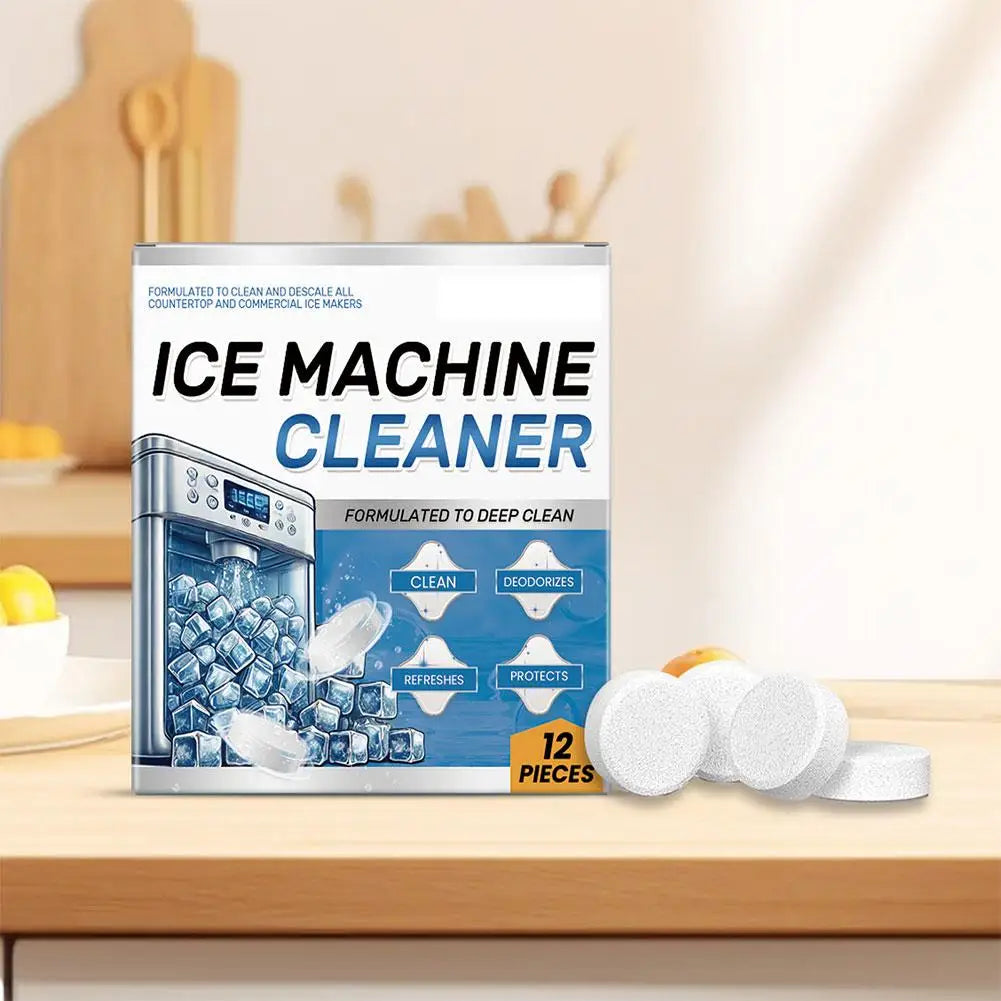 12pcs Ice Machine Cleaning Tablets Home Appliance Care Descaling Deodorizing Prolonging Ice Maker Lifespan Household Tool