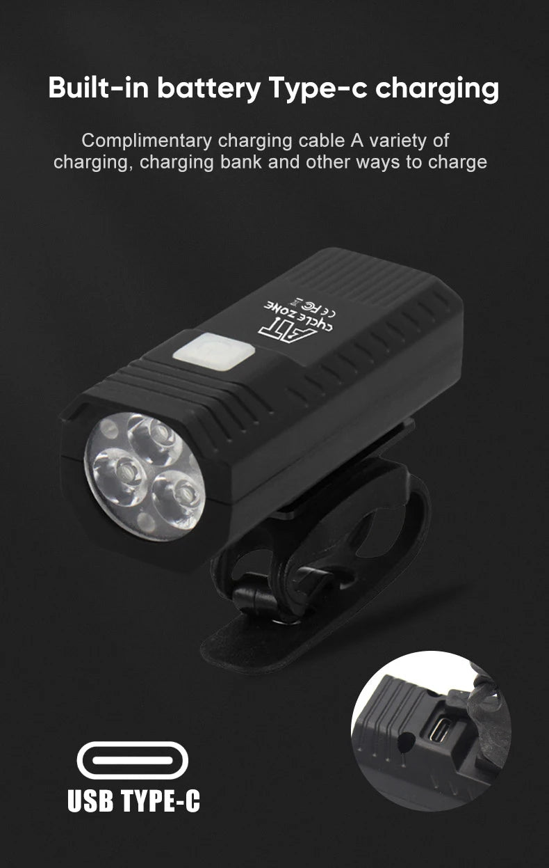 3LED/5LED Bicycle Light Bike Front Lamp Rechargeable MTB Bike Headlight Flashlight Outdoor Night Riding Safety Cycling Lantern