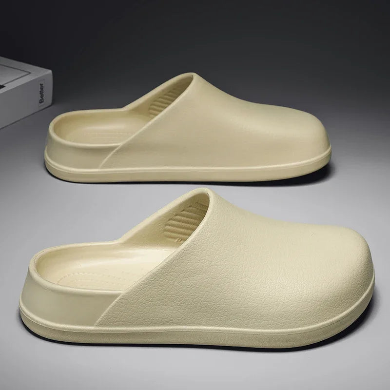 Mens Kitchen Chef Shoes Waterproof Garden Clogs Closed Toe Half Shoes Rubber Slippers Restaurant Hotel Working Summer Beach