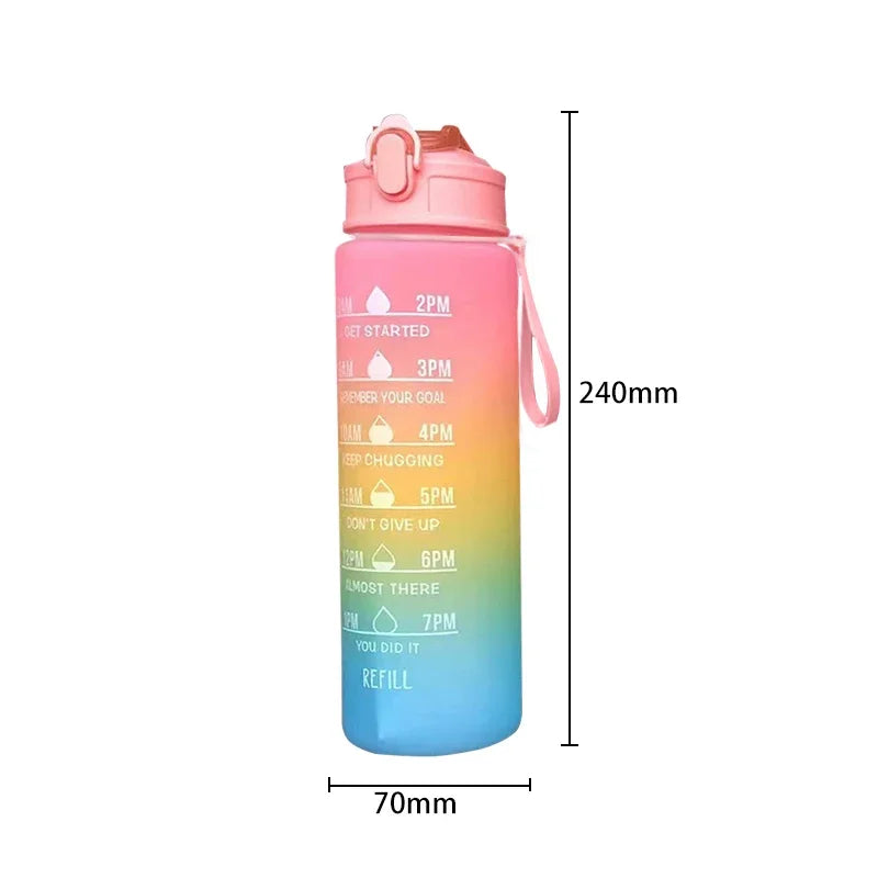 Sports Water Bottle with Straw – 900ml/1000ml Leak-Proof, High-Temperature