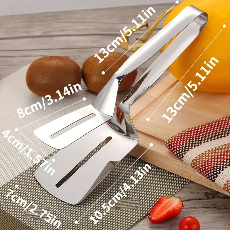 Stainless Steel Kitchen Tongs – Multipurpose Gripper, Flipper & Scraper