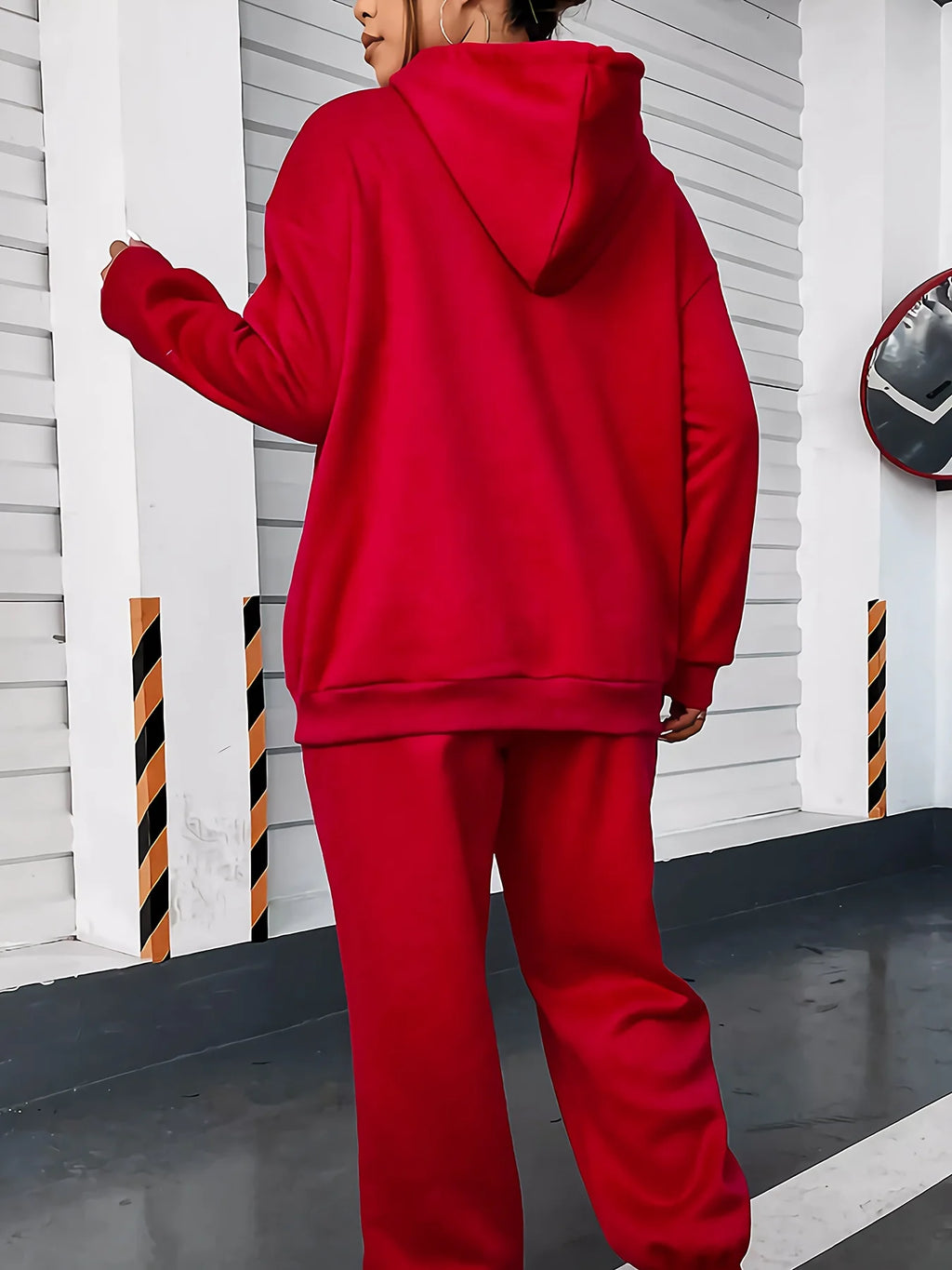 Women’s Warm Hoodie Sweatpants Set Plush Fleece Two Piece Outfit