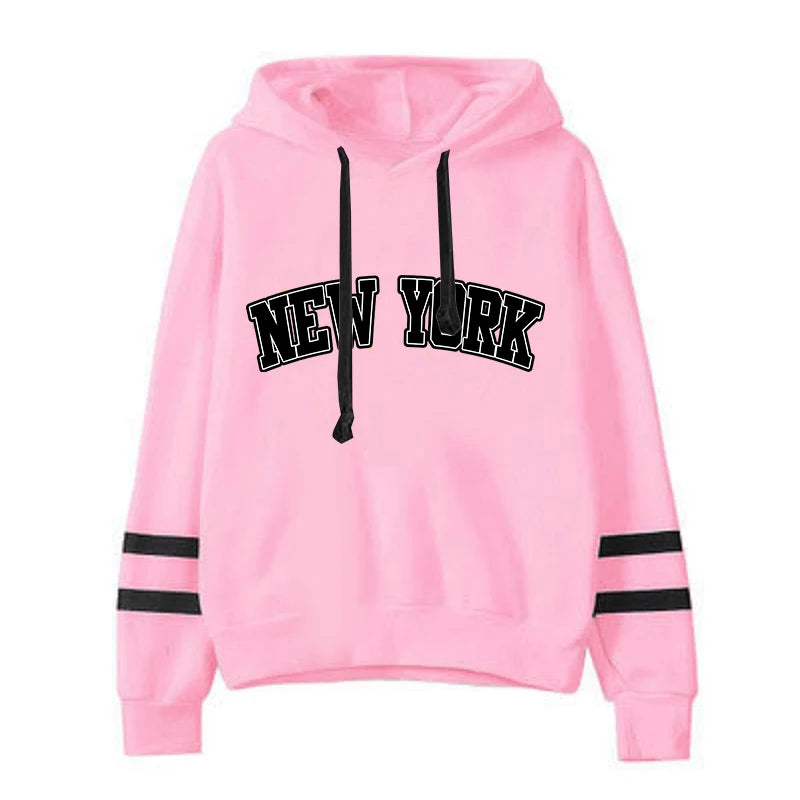 Women’s Hoodie & Jogger Tracksuit Set – Casual New York Print Outfit