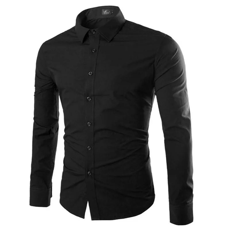 Colors Solid Color Men's Fashionable Candy Color Shirt Men's Casual Long Sleeve Shirt for Men