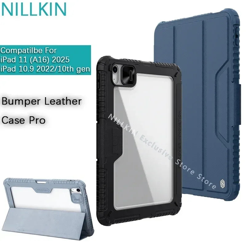 Nillkin For iPad 11 A16 2025/iPad 10.2/iPad 10.9 2022/10th gen Bumper Leather Pro Tablet shell with pen slot protective cover
