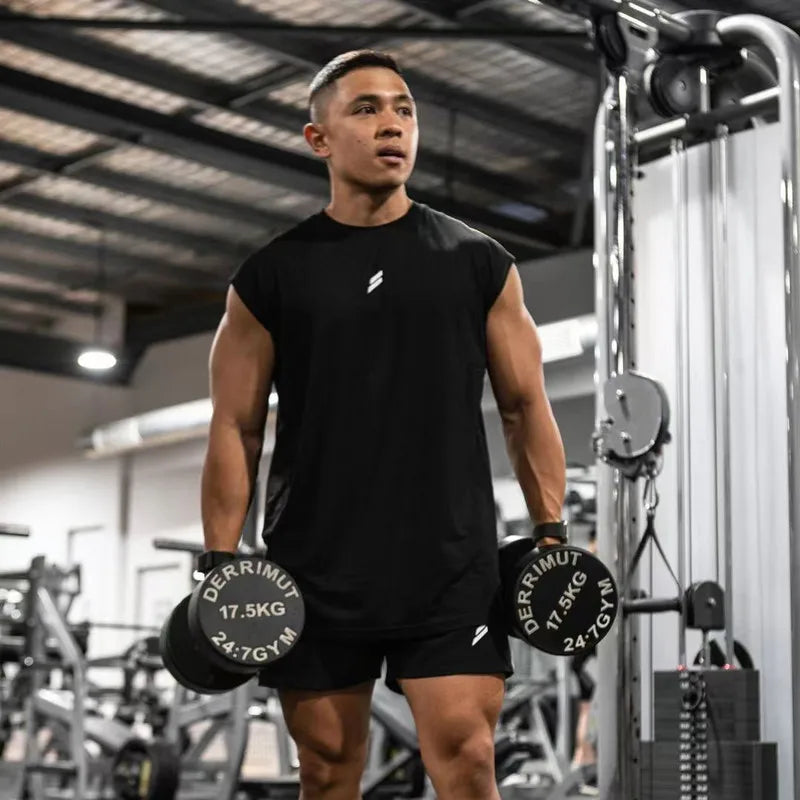 Men’s Sleeveless Workout Tank Top – Quick Dry Breathable Gym Shirt