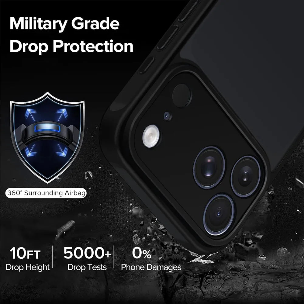 Military Grade Armor Case For iPhone 17 16 15 14 13 12 11 Pro Max Plus Air 16E Shockproof Hybrid Hard Cover Soft Shell Bumper
