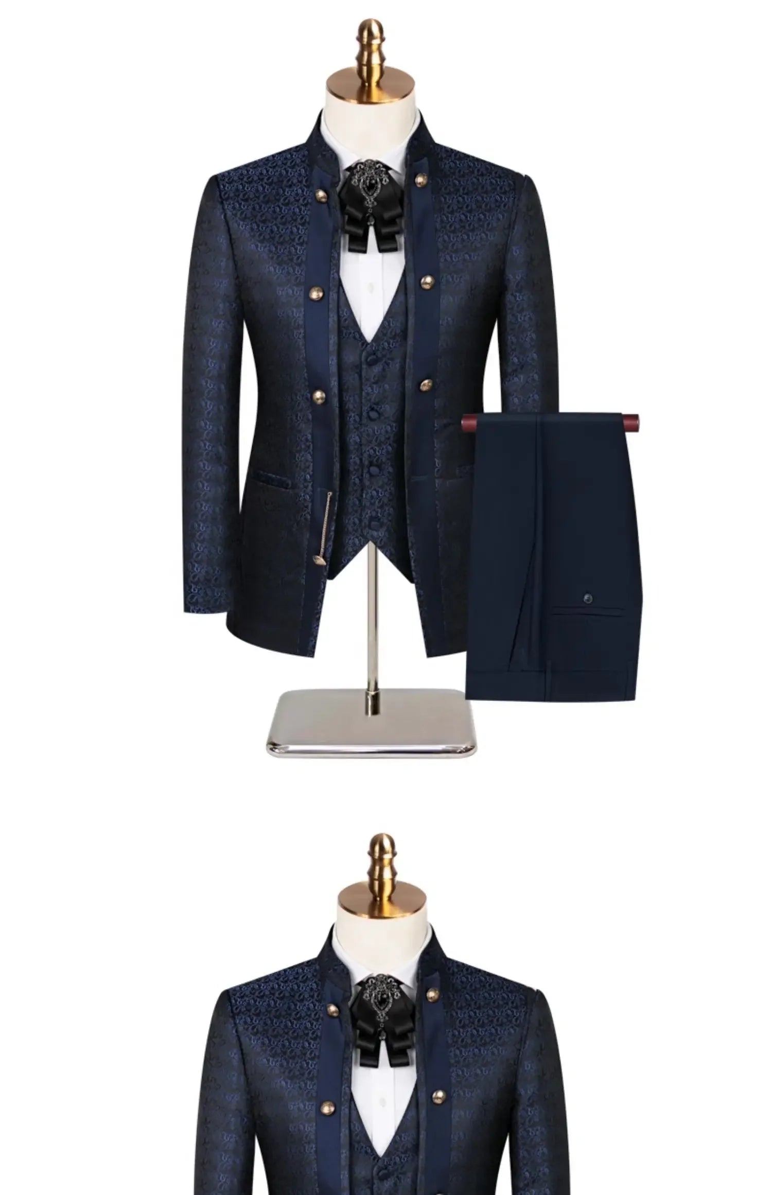 Men’s Slim-Fit Formal 3-Piece Suit Set