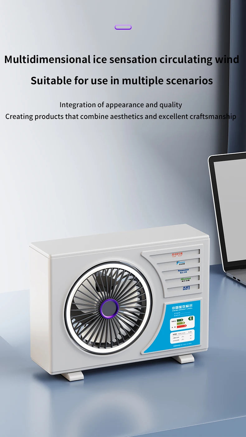 High-Speed Desktop Fan with Multiple Adjustable Levels Cool Circulating Air Mini Air Conditioning Style Home Silent Cooling Fan